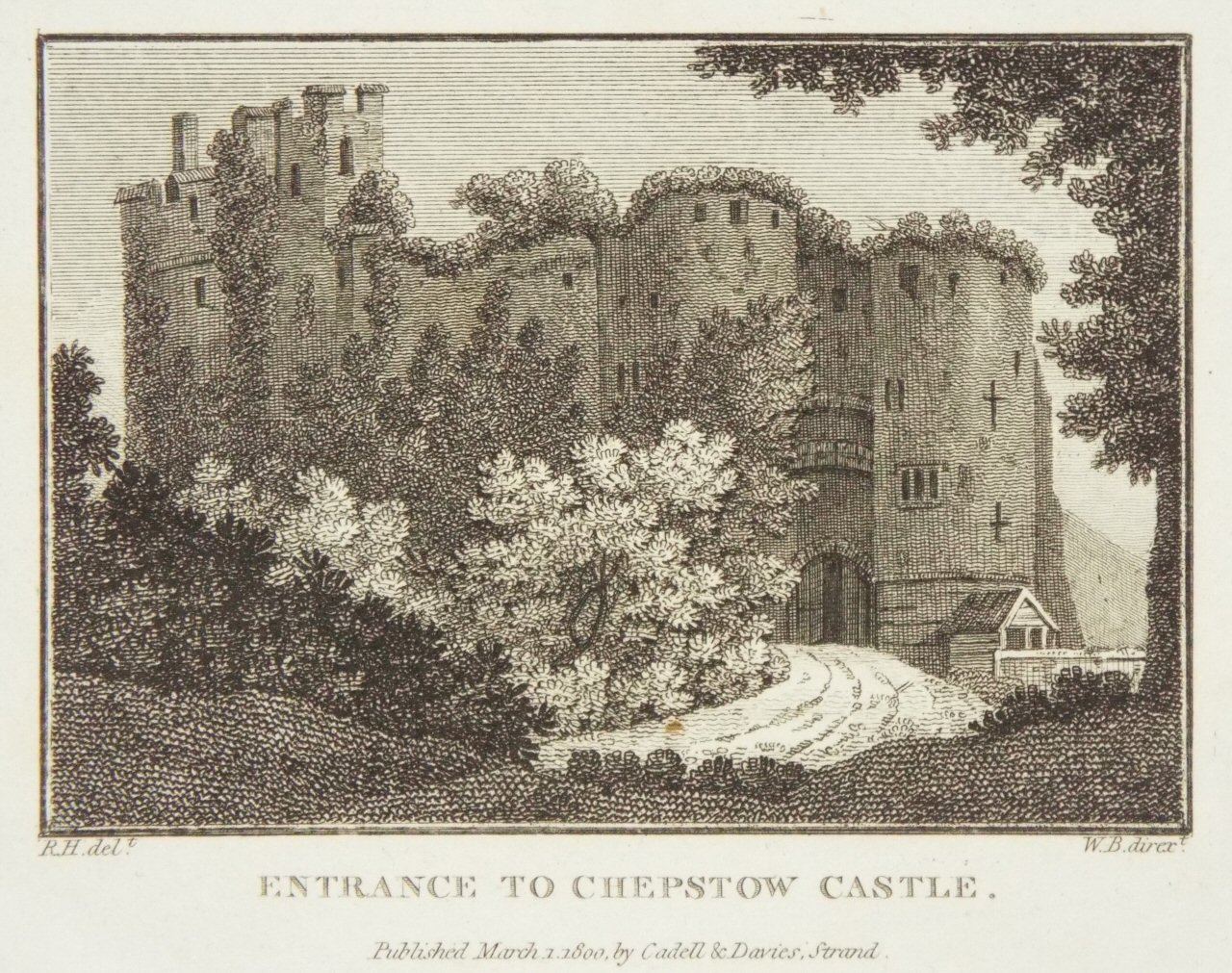 Print - Entrance to Chepstow Castle. - W